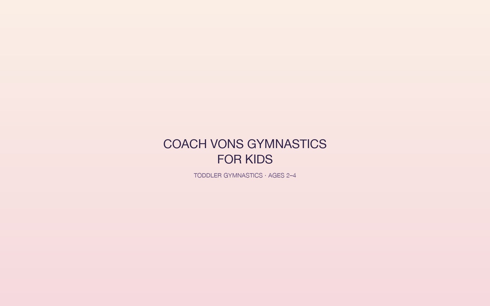 Coach Vons Gymnastics for Kids cover